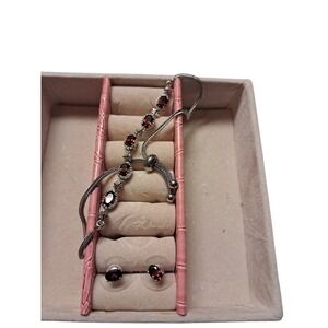 Red Garnet Bracelet And Earrings